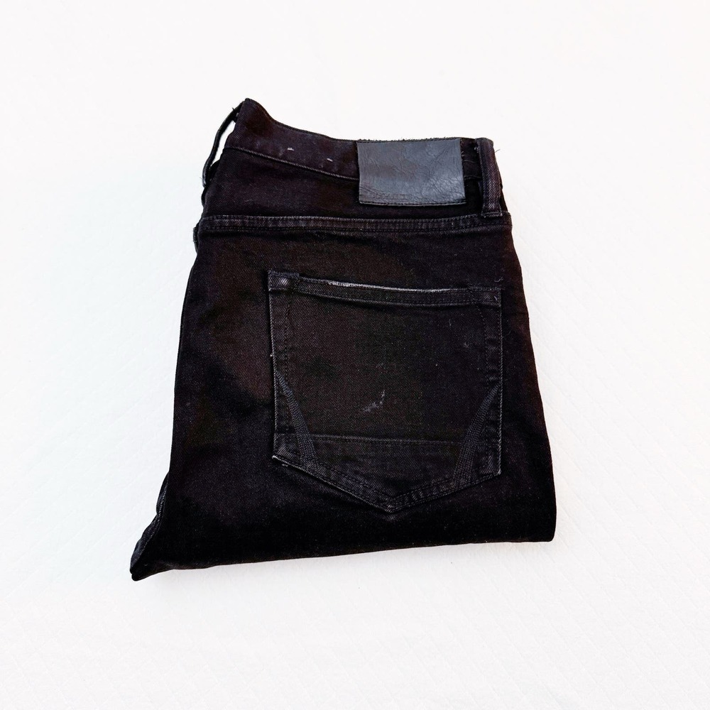 All Saints Cigarette Black Denim Button Fly Jeans SZ31